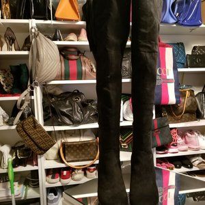 BLACK FAUX SUEDE BOOT